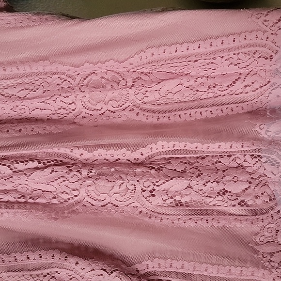 NY COLLECTION Sleeveless Mock Neck Lace Top Pink size XL - Picture 9 of 15